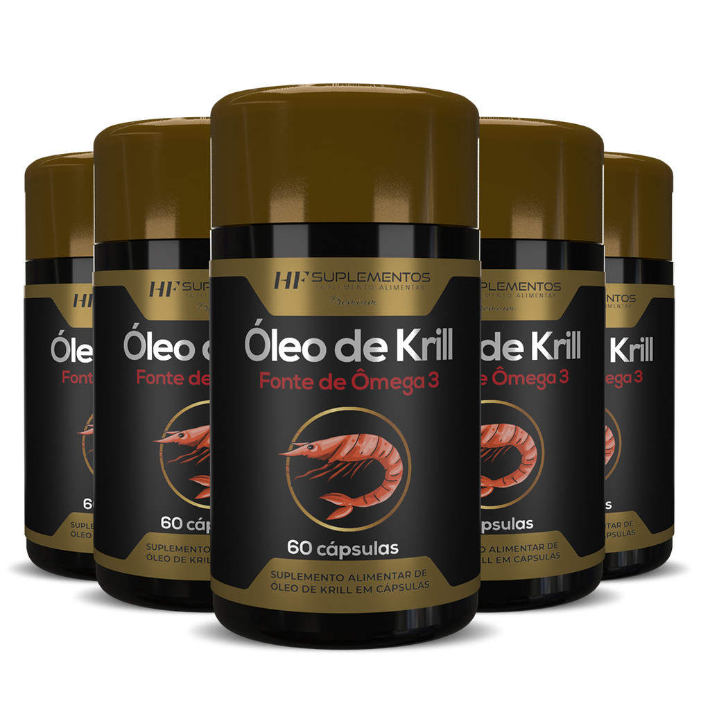5X ÓLEO DE KRILL FONTE DE ÔMEGA 3 60CAPS