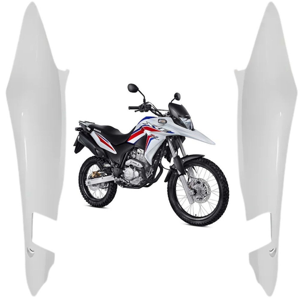 Par Carenagem Rabeta Lateral Tampa Traseira Honda Xre 300 Branco Ross 2017 2018