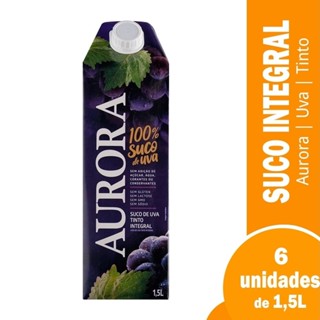 Suco de Uva Integral Aurora Tetra Pack 6x1,5L em Oferta na Shopee