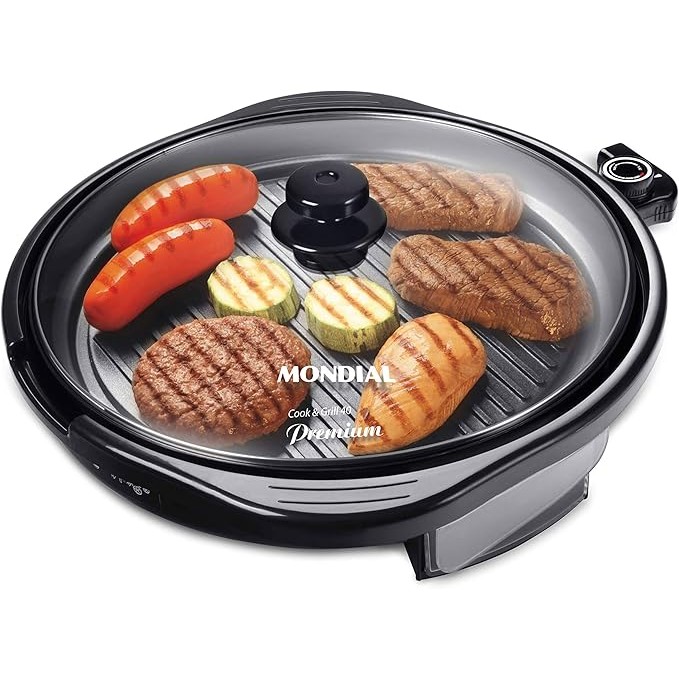 Grill Redondo Cook & Grill 40, Mondial, Preto, 1270W, 110V - G-03
