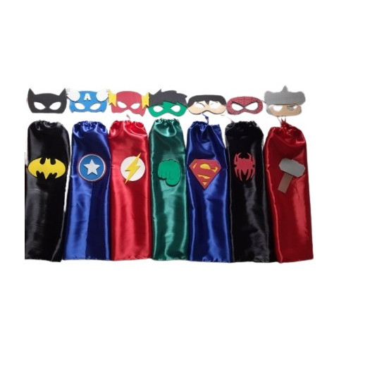 Fantasia Infantil Capa e mascara herois festa de 1 a 5 anos em Oferta na Shopee
