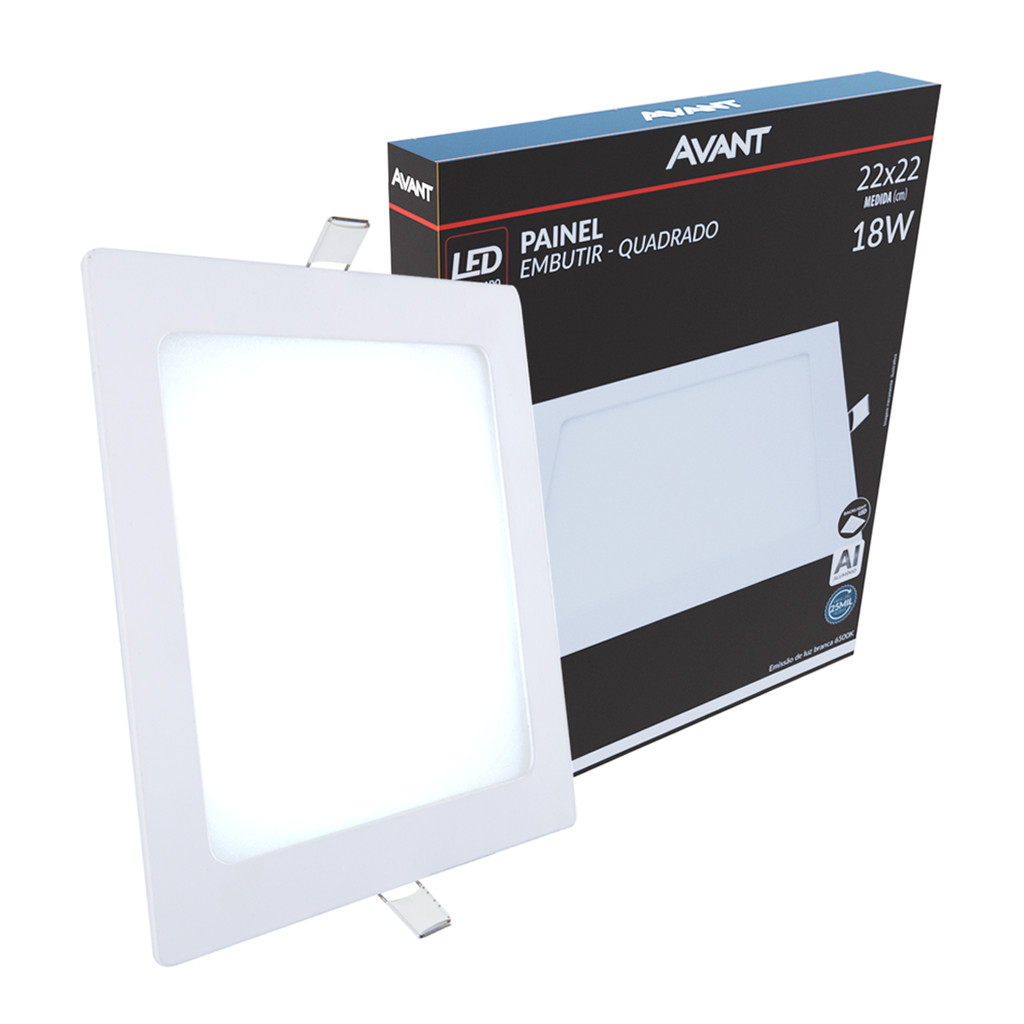 Painel Led Alu 18w 6500k Emb. Quadrado 110v/220v 22cm Avant em Oferta na Shopee
