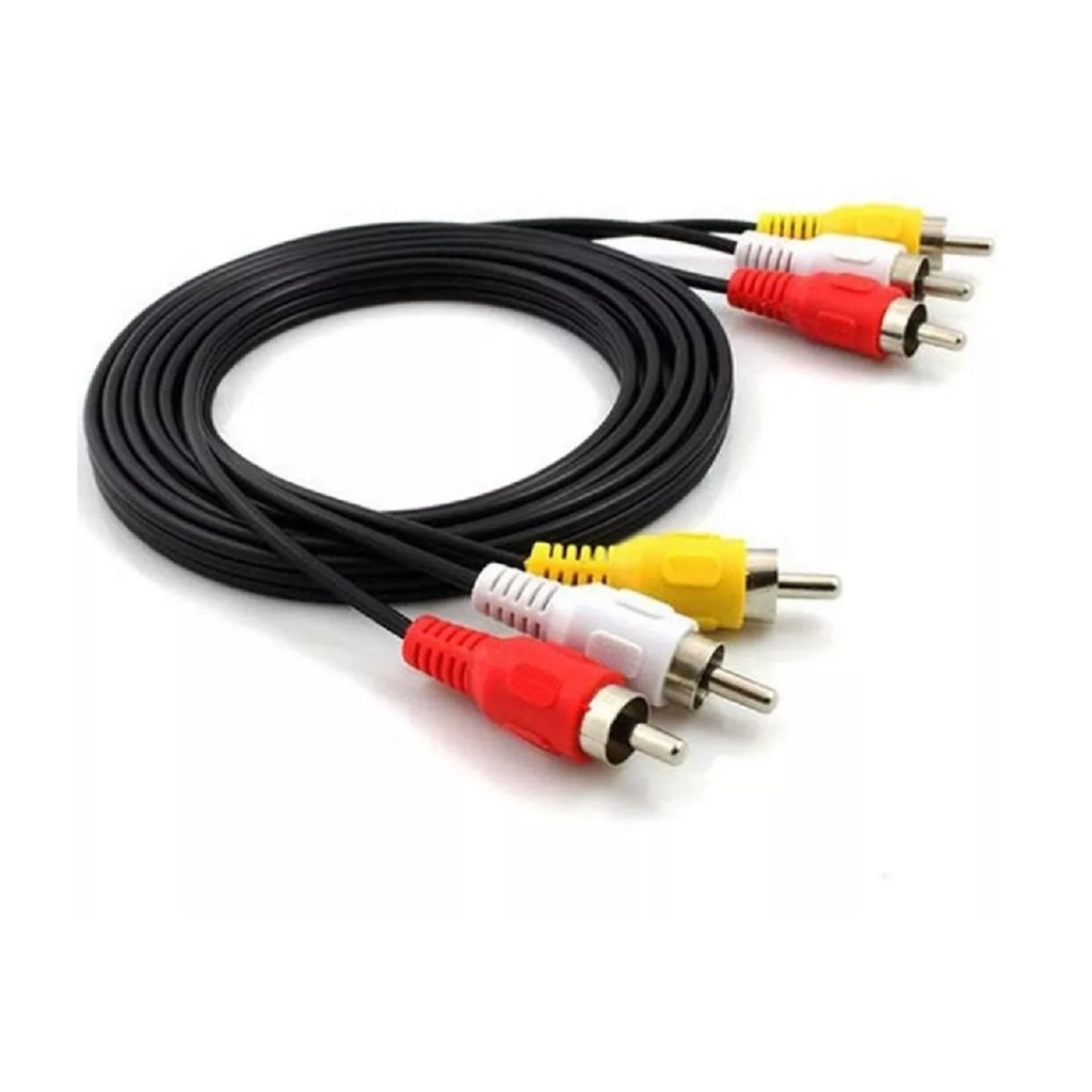 Cabo 3 RCA para 3 RCA 1,5m - Alta Qualidade de Áudio e Vídeo
