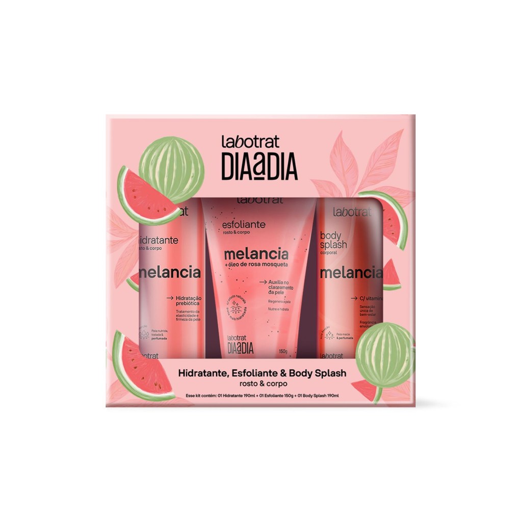 Kit Labotrat Dia a Dia - Esfoliante, Hidratante e Body Splash Melancia: Cuidado Completo