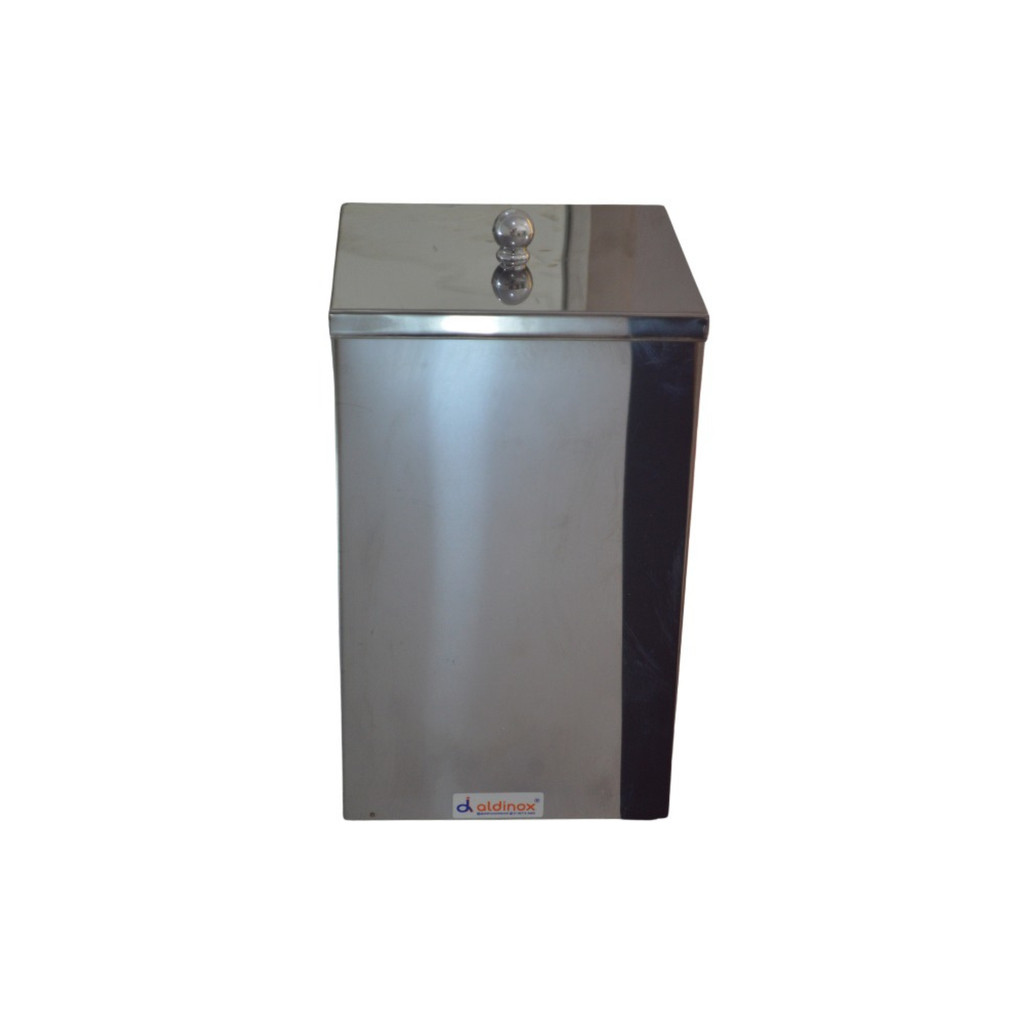 Lixeira Espelhada Quadrada Em Inox Com Tampa Capacidade 6,5 Litros