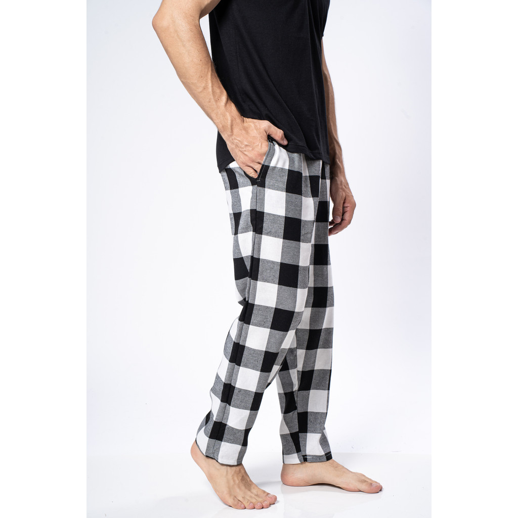 Calça De Dormir Inverno Pijama De Flanela Xadrez Masculino Plus Size
