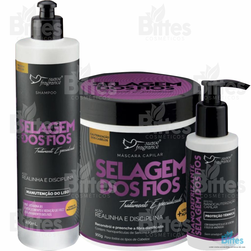 Kit Selagem Dos Fios Suave Fragrance Cosméticos Tratamento Capilar Cauterização profissional