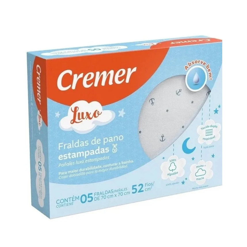 Fralda Luxo Cremer Para Colecionar Com 05 Unidades Menino em Oferta na Shopee