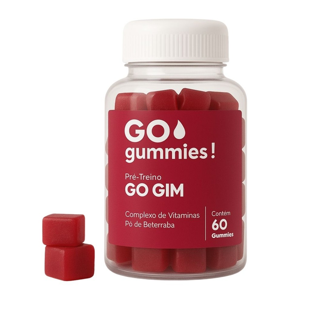 Pré-Treino Gummies GO Gim com Pó de Beterraba 60 Gomas em Oferta na Shopee