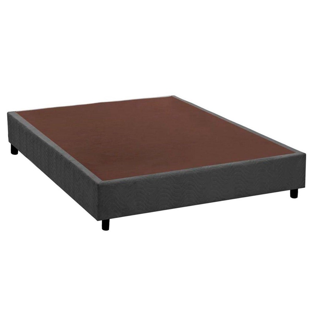 Cama Box Base Viúva Universal Suede Gray (128x188x20) - Costa Rica
