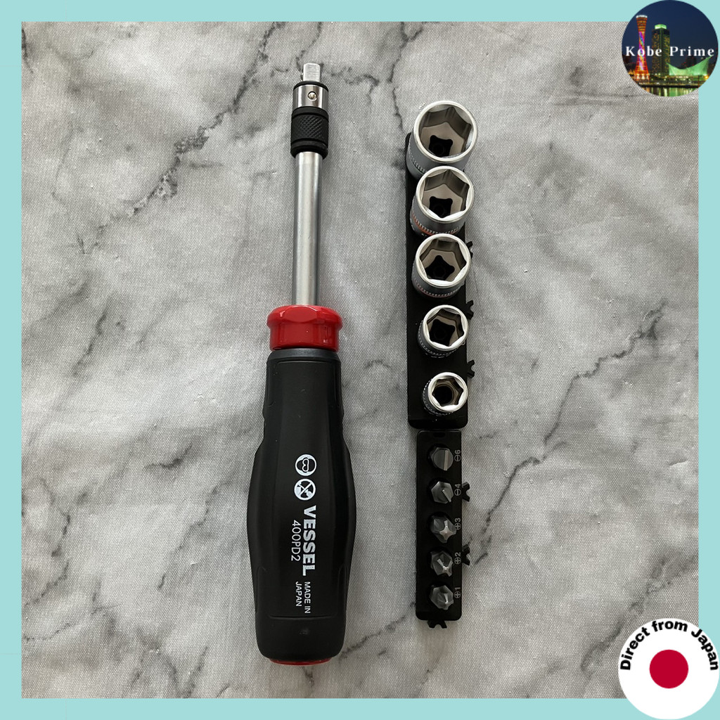 VESSEL Electric Ball Grip Driver Plus-Edição Premium Com Interruptor De 3 Modos E 1 Bit Incluído (Várias Cores)