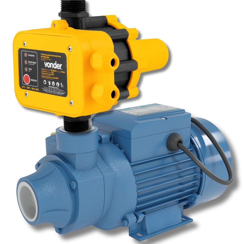 Bomba Pressurizadora De 1/2hp 220v Com Pressostato Vonder Automatico Sitio Characas Cisterna Casa Automação Automatizado