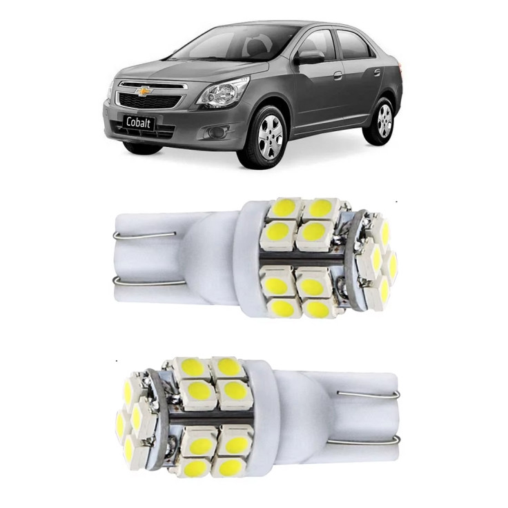 Par Lampada Pingo 20 LED T10 Cobalt Farol Teto Placa 5w