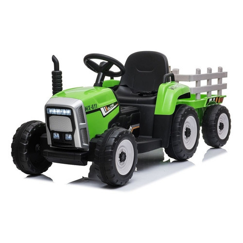 Mini Trator Elétrico Infantil Com Carreta Bateira Recarregável 12v 30kg Verde em Oferta na Shopee