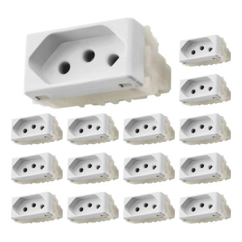 Kit 15 Tomadas Tramontina 3 Pinos 20a/250v Branco em Oferta na Shopee