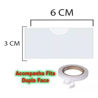 50x Porta Etiqueta de Preço com fita dupla face 6x3 em Oferta na Shopee