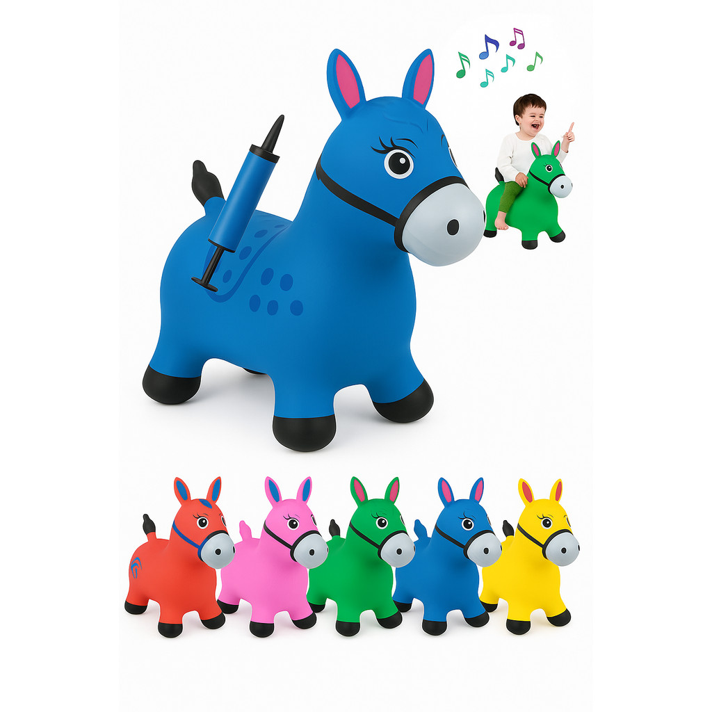 Cavalinho Upa Upa Inflável Infantil Bomba de Encher Brinquedo Pocoto Pula Pula Música e Luz LED 55cm em Oferta na Shopee