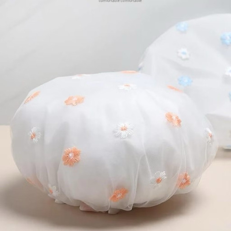 Touca De Banho Luxo Camada Dupla Elástico Impermeável