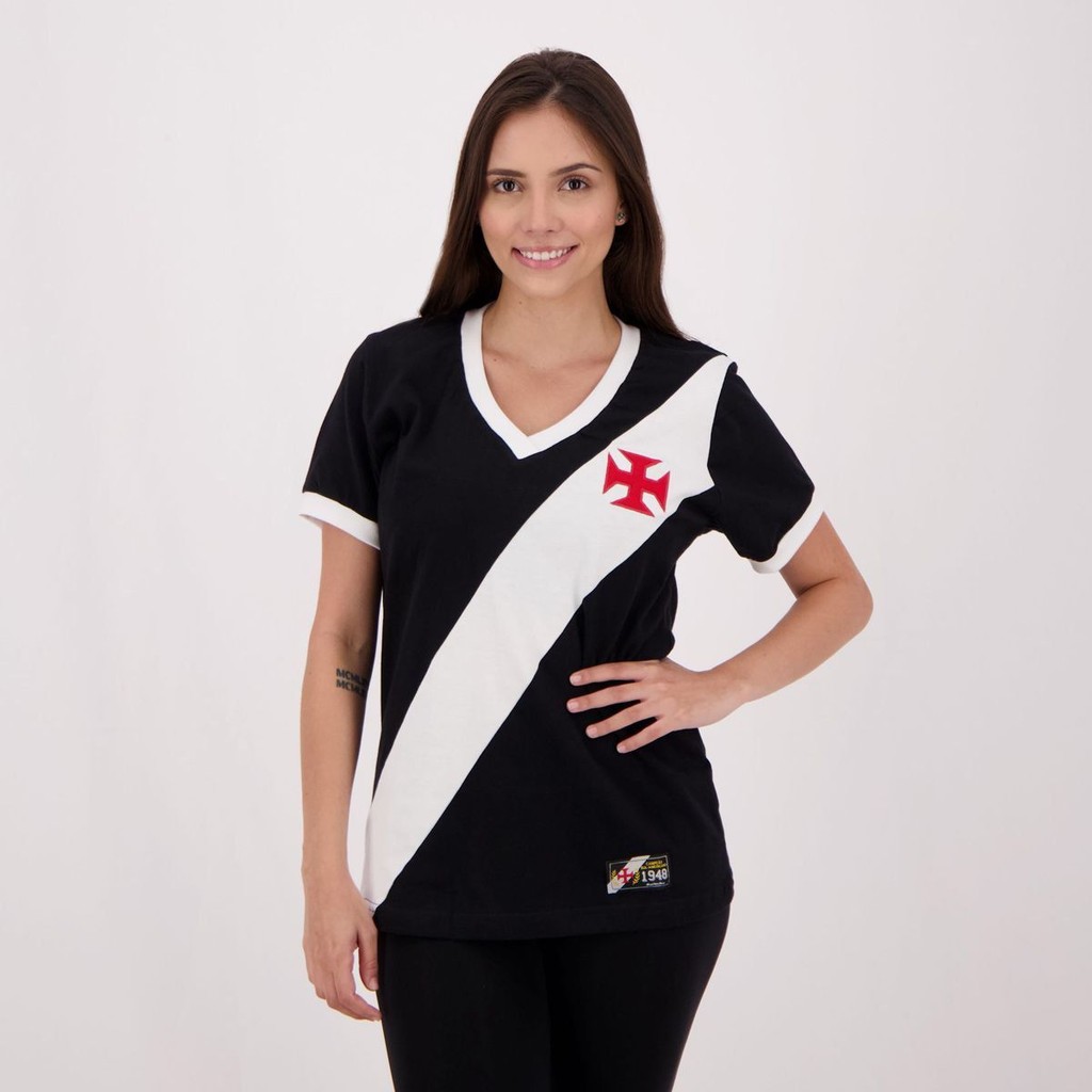 Camisa Vasco da Gama 1948 Retrô Feminina em Oferta na Shopee