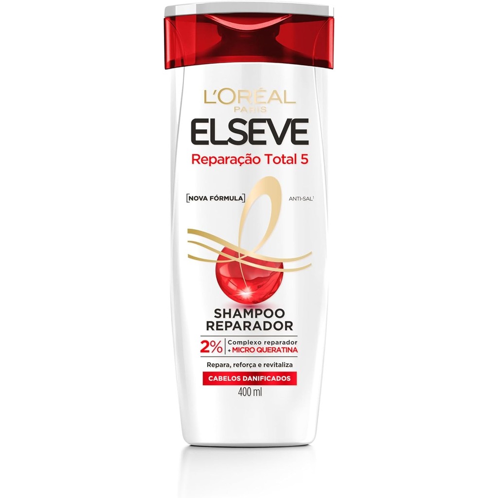 Shampoo L'Oréal Paris Elseve Reparação Total 5+ 400ml em Oferta na Shopee