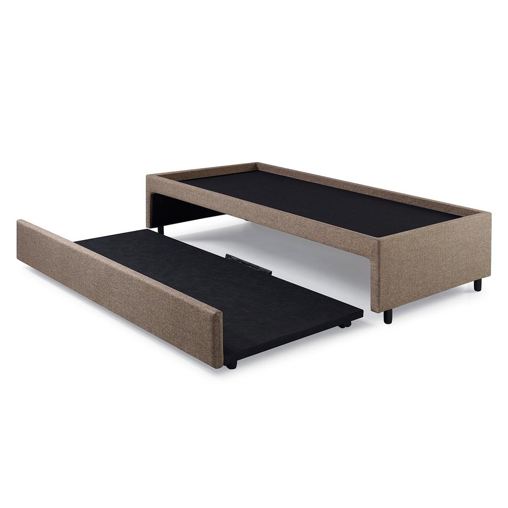 Bicama Box para Dois Colchões Solteirão 96x203 Linho Marrom