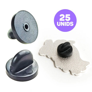 Tarraxa para Pin Kit com 25 Tarraxas Silicone Preta Para Pins e Broches em Oferta na Shopee