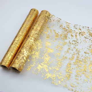 Corredor De Mesa Dourado , Folha De Glitter De Lantejoulas Metálica Dourada Malha Fina Rolo De 11 " X 108 " , Decorações em Oferta na Shopee