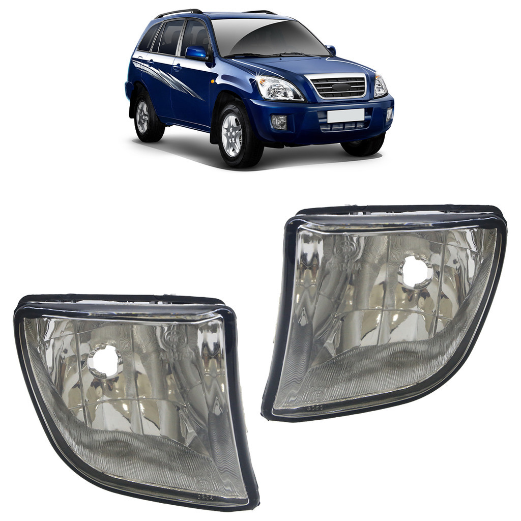 Farol Milha Tiggo 2010 2011 2012 2013 Lente Lisa Vidro Com Suporte