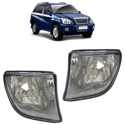 Farol Milha Tiggo 2010 2011 2012 2013 Lente Lisa Vidro Com Suporte