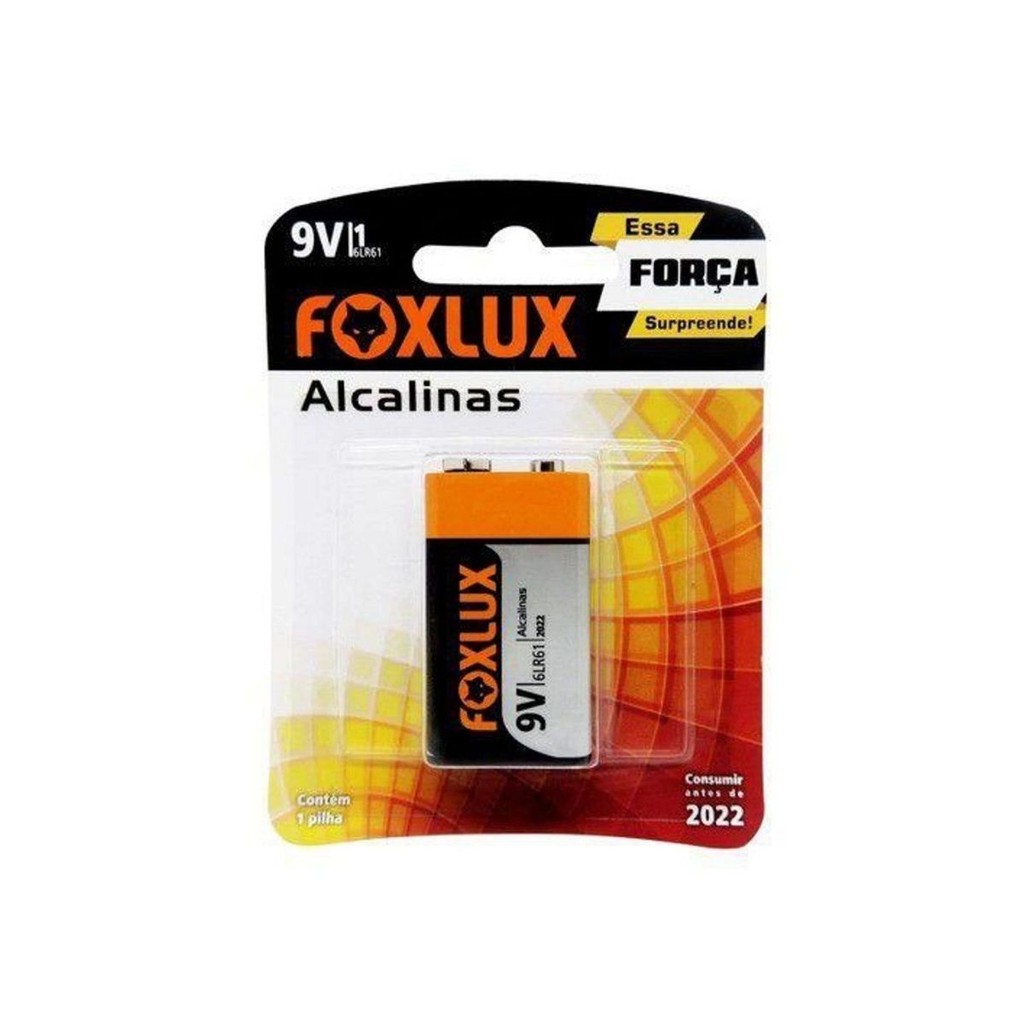 Bateria Alcalina Foxlux 9V | Longa duração