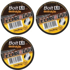 3x Chumbinho Technogun Bolt Destruição 4.5mm 250un.