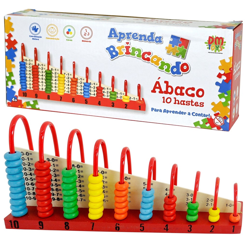 Ábaco Brinquedo De Matemática Pedagógico Divertido Para Crianças Didático Aprendizado - Dm Toys