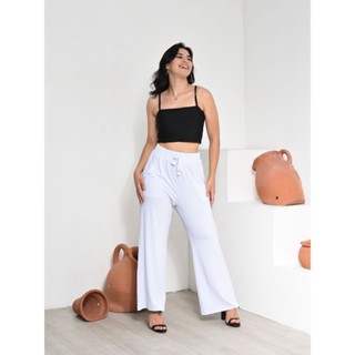 CALÇA PANTALONA BÁSICA CINTURA ALTA EM VISCOLYCRA em Oferta na Shopee