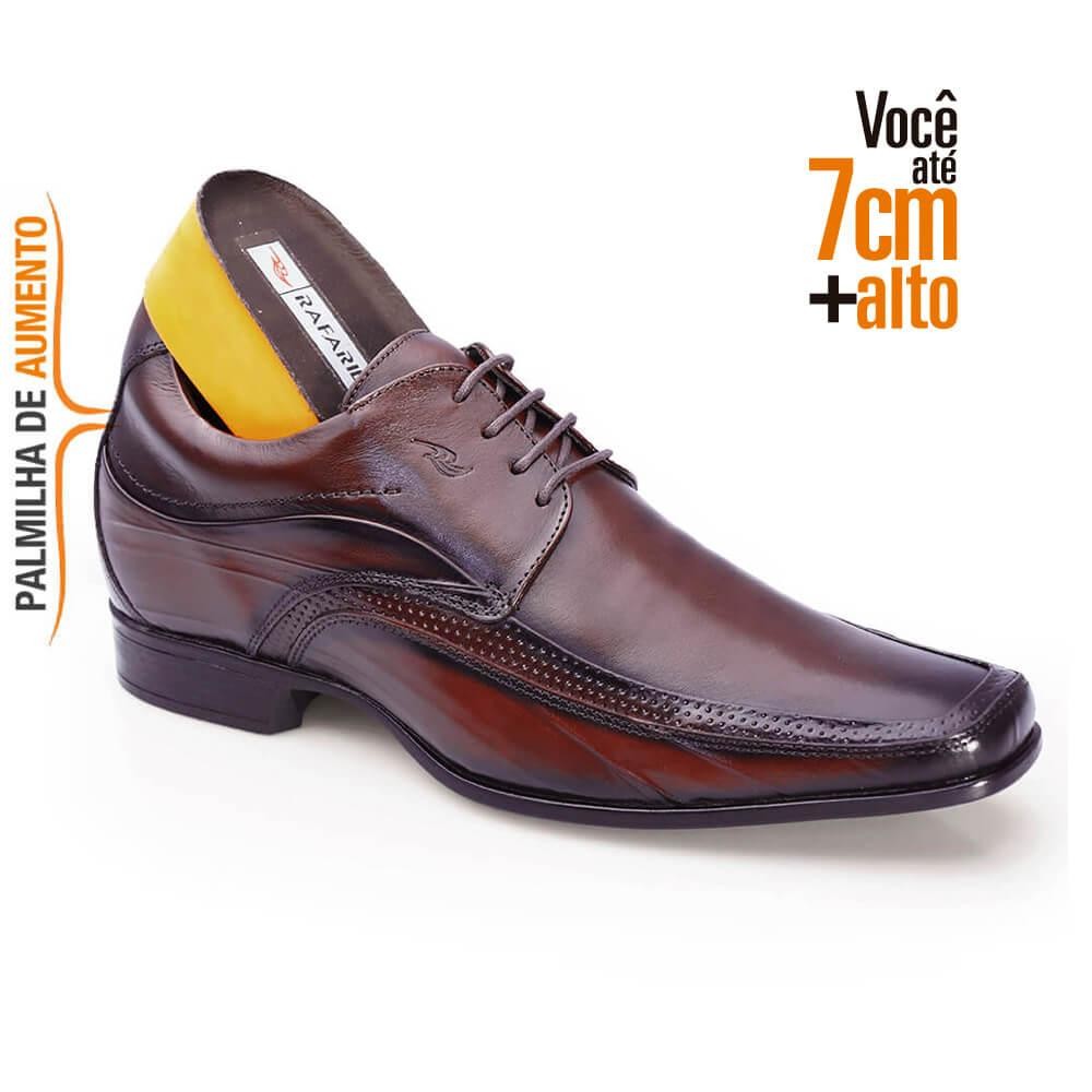 Sapato Social Couro Rafarillo Masculino Salto Embutido Fino