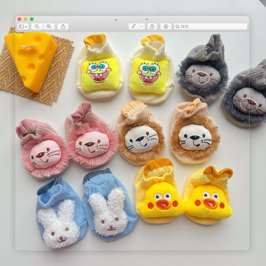 Meias Infantil Bebê Meninos Meninas Bonito Dos Desenhos Animados 3D Boneca Antiderrapante Meias De Algodão Puro em Oferta na Shopee