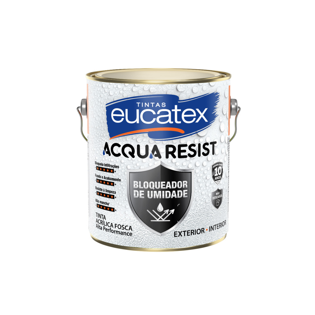Tinta Eucatex Acqua Resist Fundo E Acabamento 3,6l Cores em Oferta na Shopee
