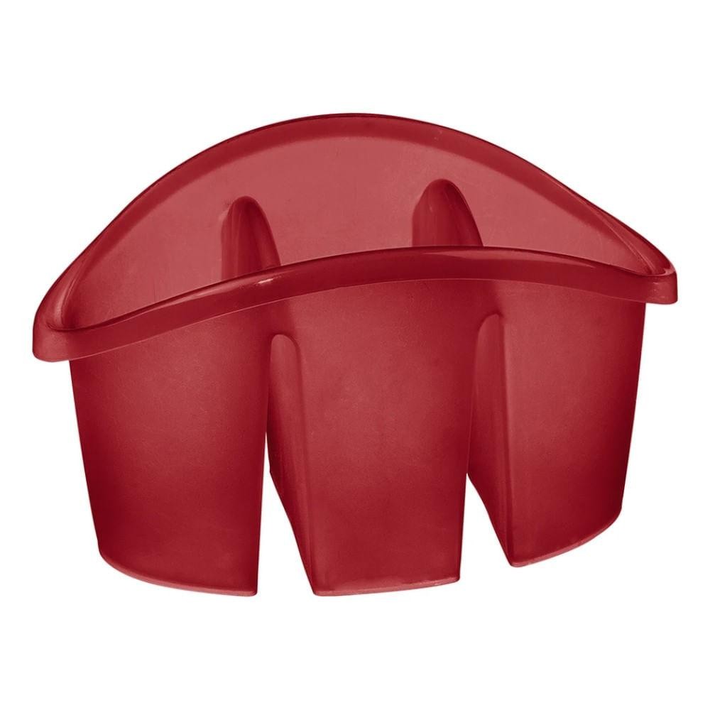 Detalhes do Escorredor de Talheres Plástico com Divisória Vermelho Casar Sanremo