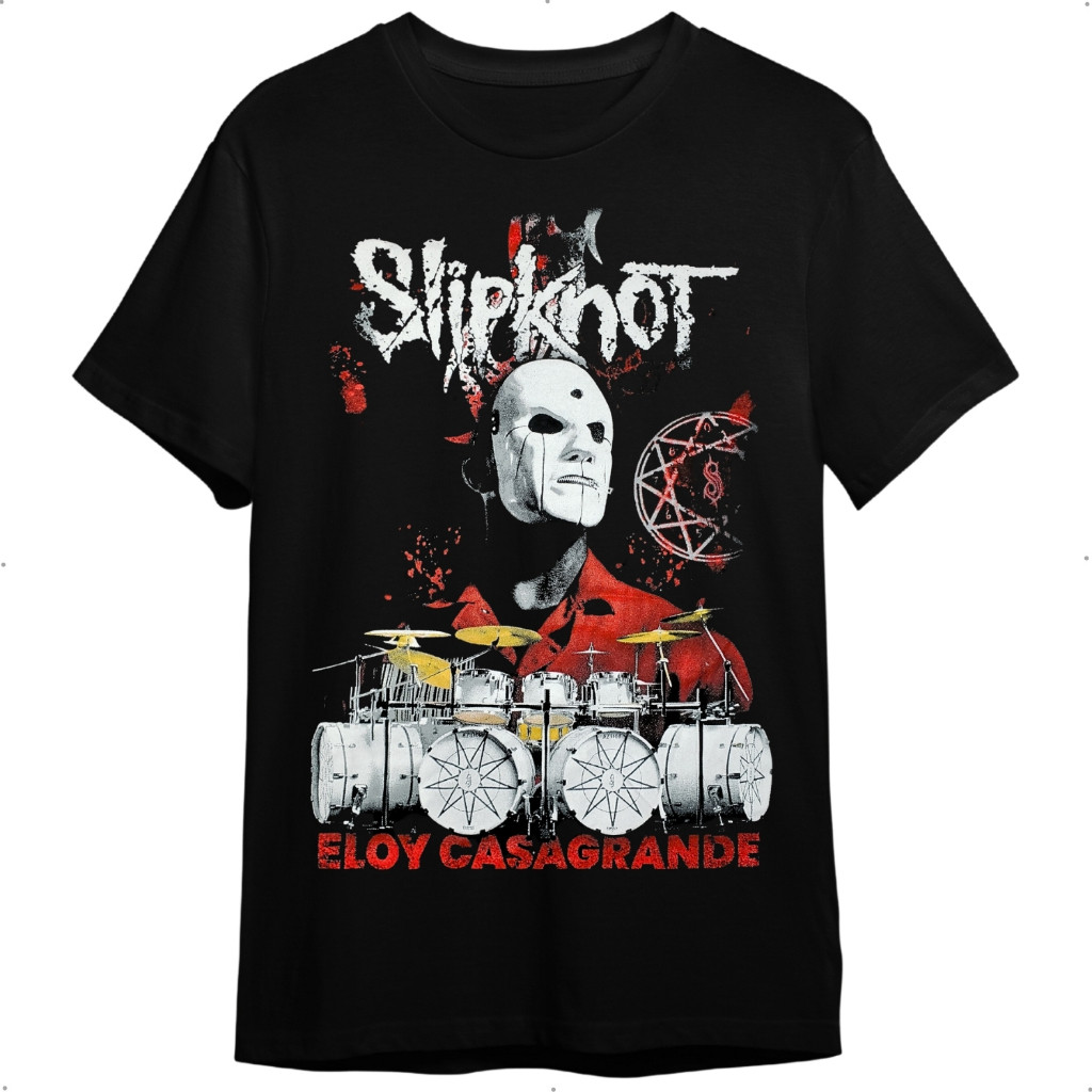 [Camiseta Premium em Algodão Puro]GXG Camiseta Slipknot Eloy Casagrande Banda De Rock Preta (Unissex) Adulto e