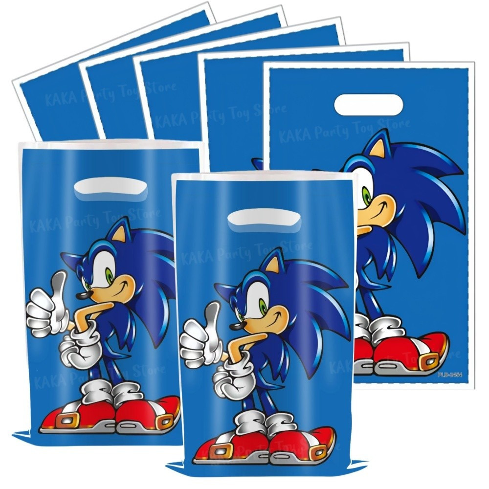40 Pcs Sacolas de Presente de Festa de Anime Sonic Hedgehog Dois Sacolas de Plástico para Doces para Crianças Meninas VI em Oferta na Shopee