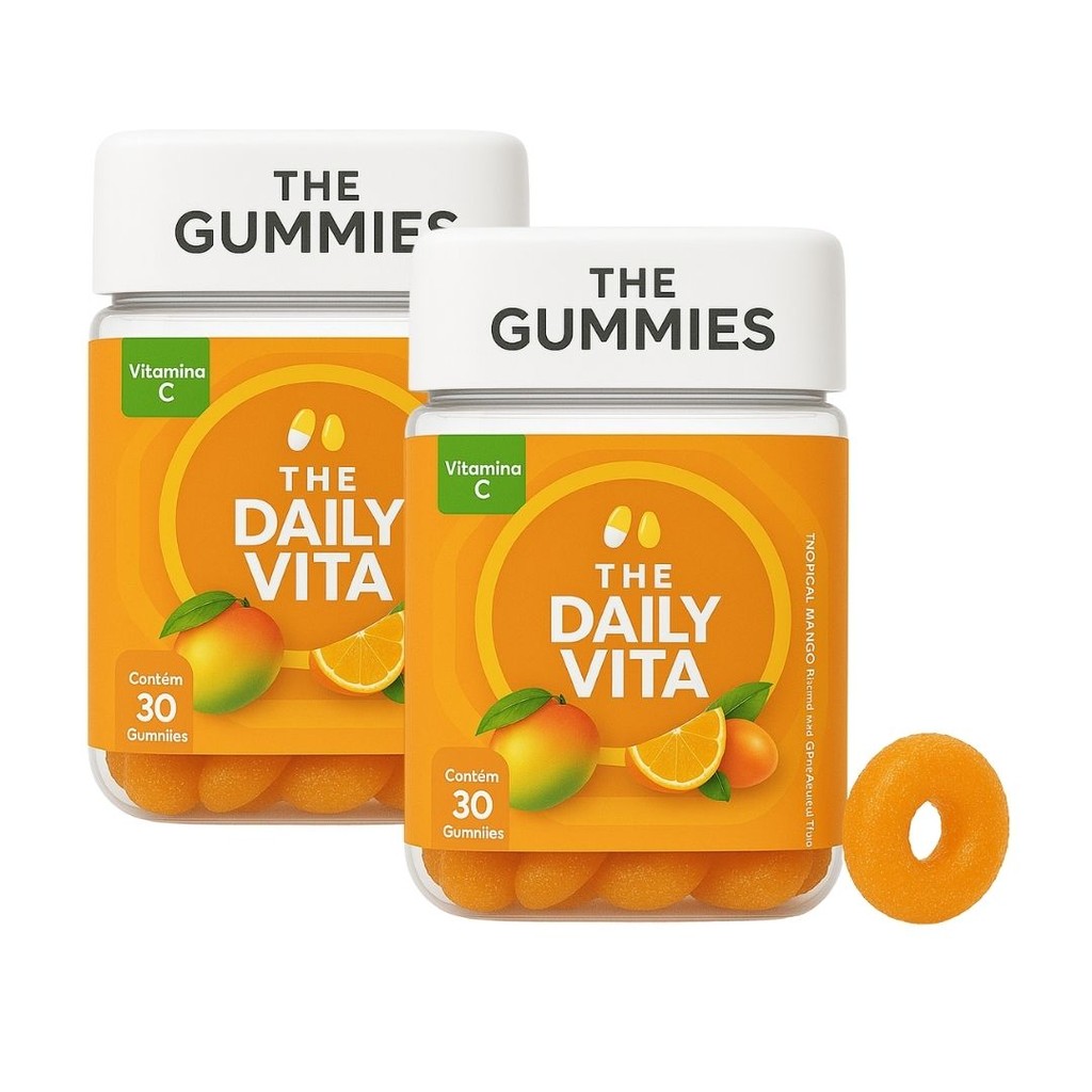 Vitamina C e A/Z Gummy Manga IMUNIDADE Zinco Tropicália 60Un ​The Daily Vita