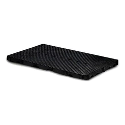 Kit 2 Peças Palete Estrado Plástico Grande Reforçado 4,5x60x100cm De Alta Qualidade Resistente Preto