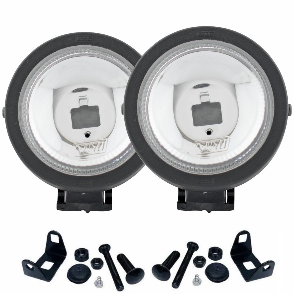 Par Farol Auxiliar Mini Milha Redondo Longo Alcance Vidro em Oferta na Shopee