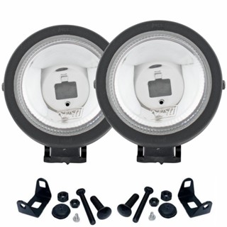Par Farol Auxiliar Mini Milha Redondo Longo Alcance Vidro em Oferta na Shopee