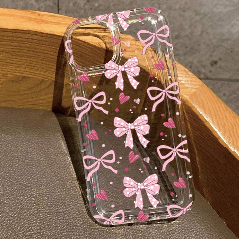 Capa De Telefone Para Samsung S24 S23 S25 Ultra S22 Plus S21 S20 FE A15 A54 A55 A35 A53 Amor Coração Bowknot Macio Clara