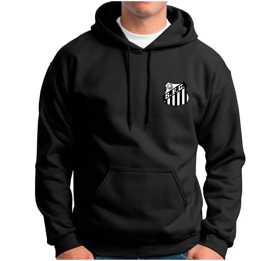 MOLETOM CANGURU UNISSEX BLUSA FUTEBOL SANTOS CASACO DE FRIO JAQUETA CAPOTE