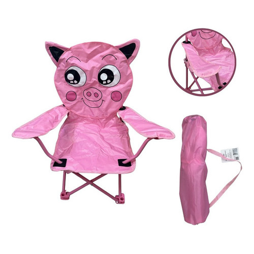 Cadeira Camping Praia Infantil C/ Bolsa Transporte Bichinhos Porquinho em Oferta na Shopee