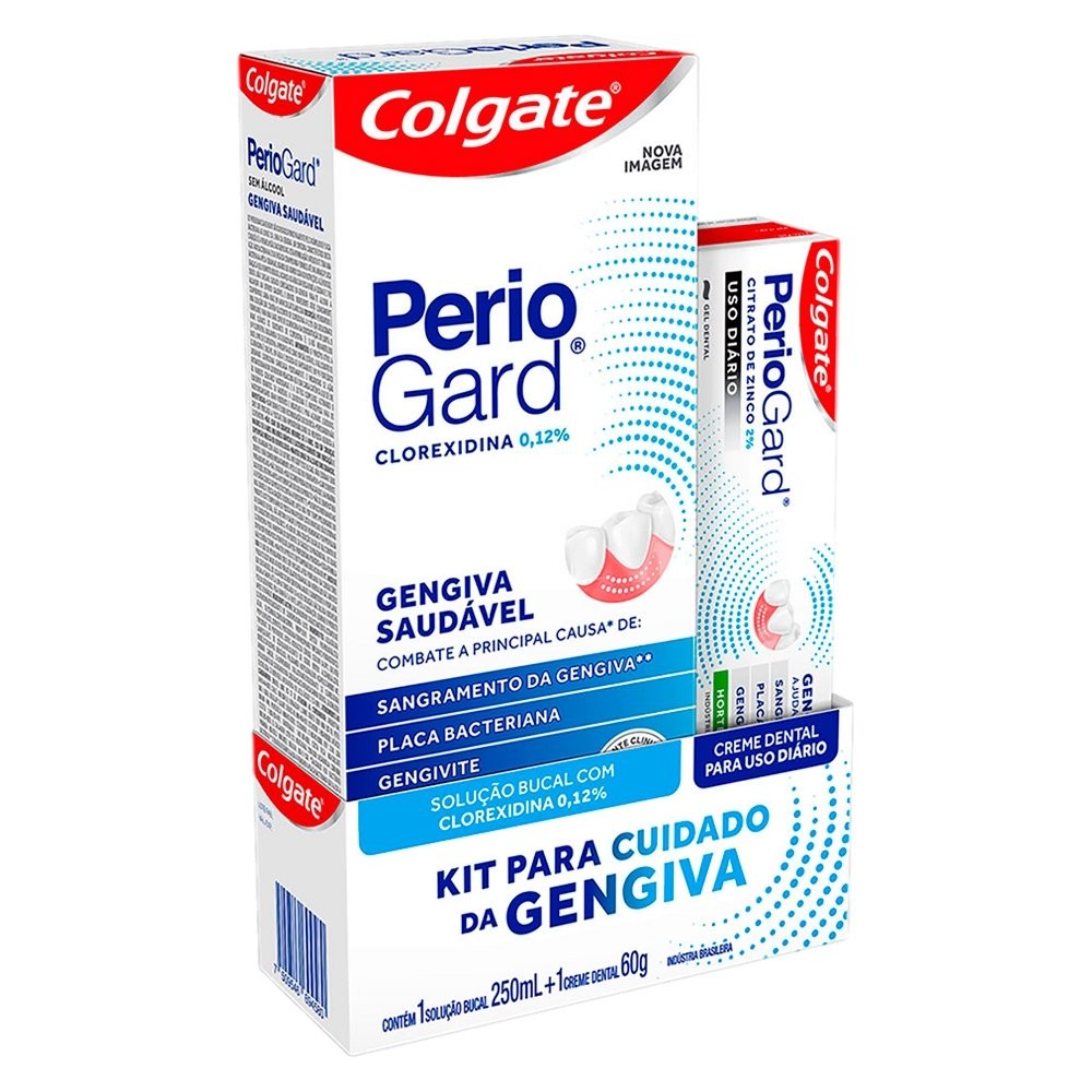Kit Creme Dental Colgate PerioGard 60g + Enxaguatório Bucal Colgate PerioGard Zero Álcool 250ml