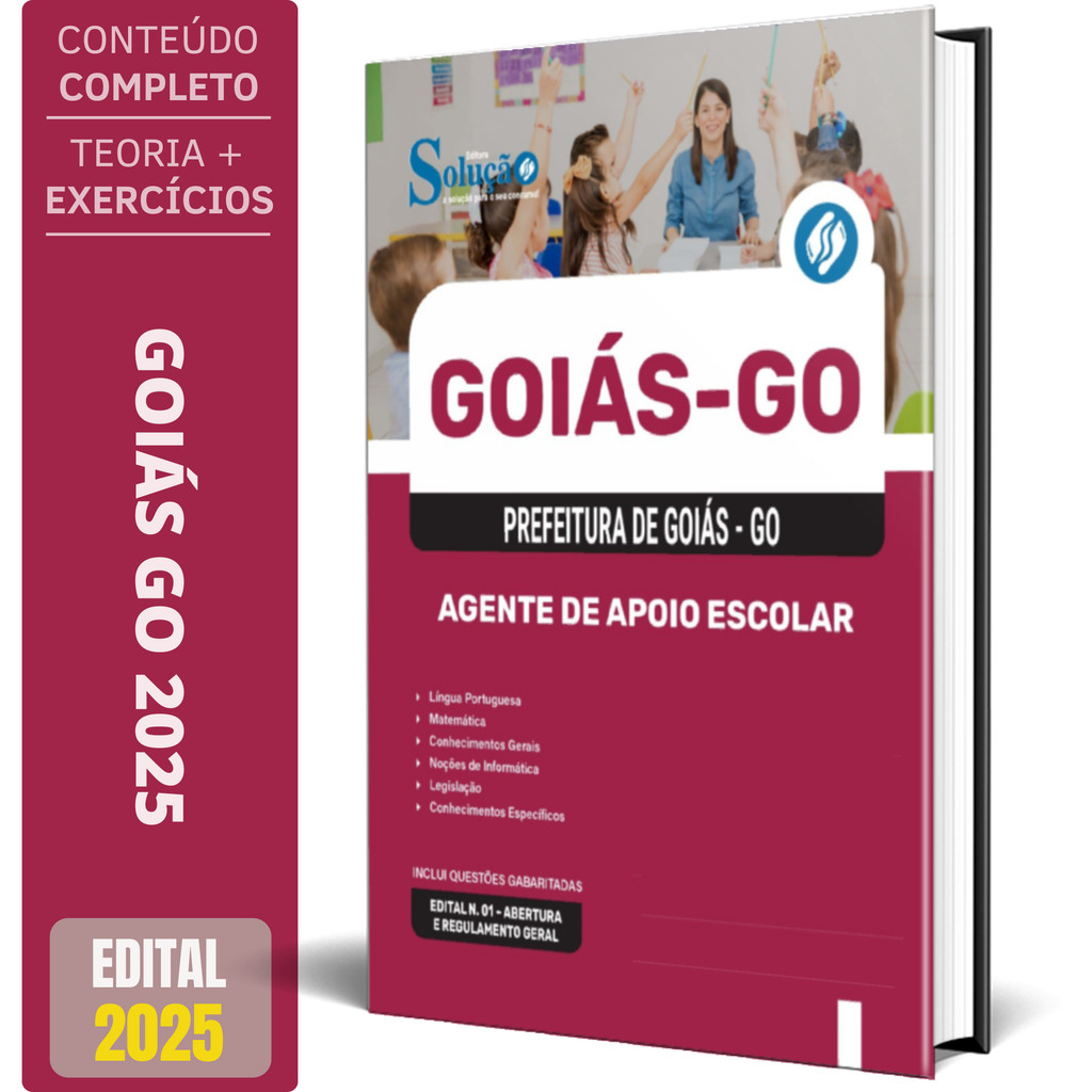Apostila Prefeitura de Goiás GO 2025 - Agente de Apoio Escolar