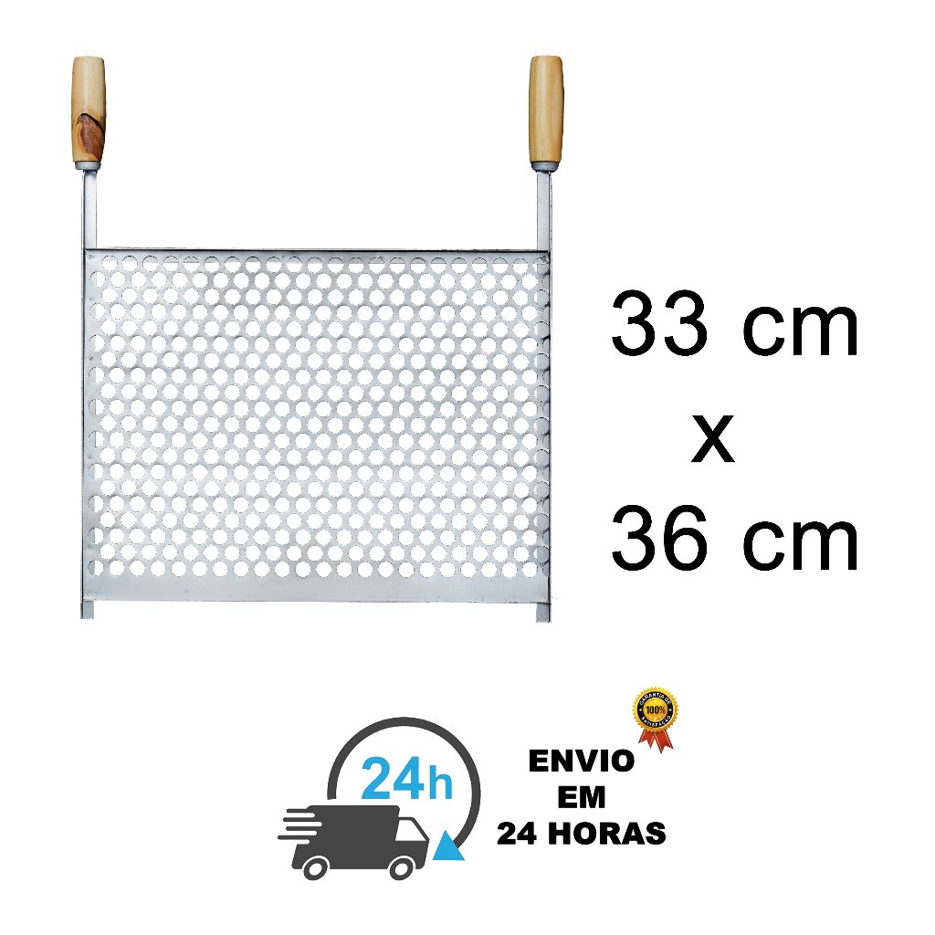 Grelha de Aço 33 por 36 com Cabo Churrasqueira Churrasco Tela 33x36 Moeda Chapa Alvenaria PreMoldado