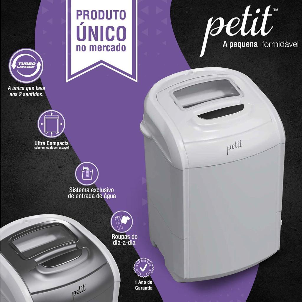 Detalhes do Maquina de Lavar Petit 1,2 Kg 5 Programas de Lavagem Praxis
